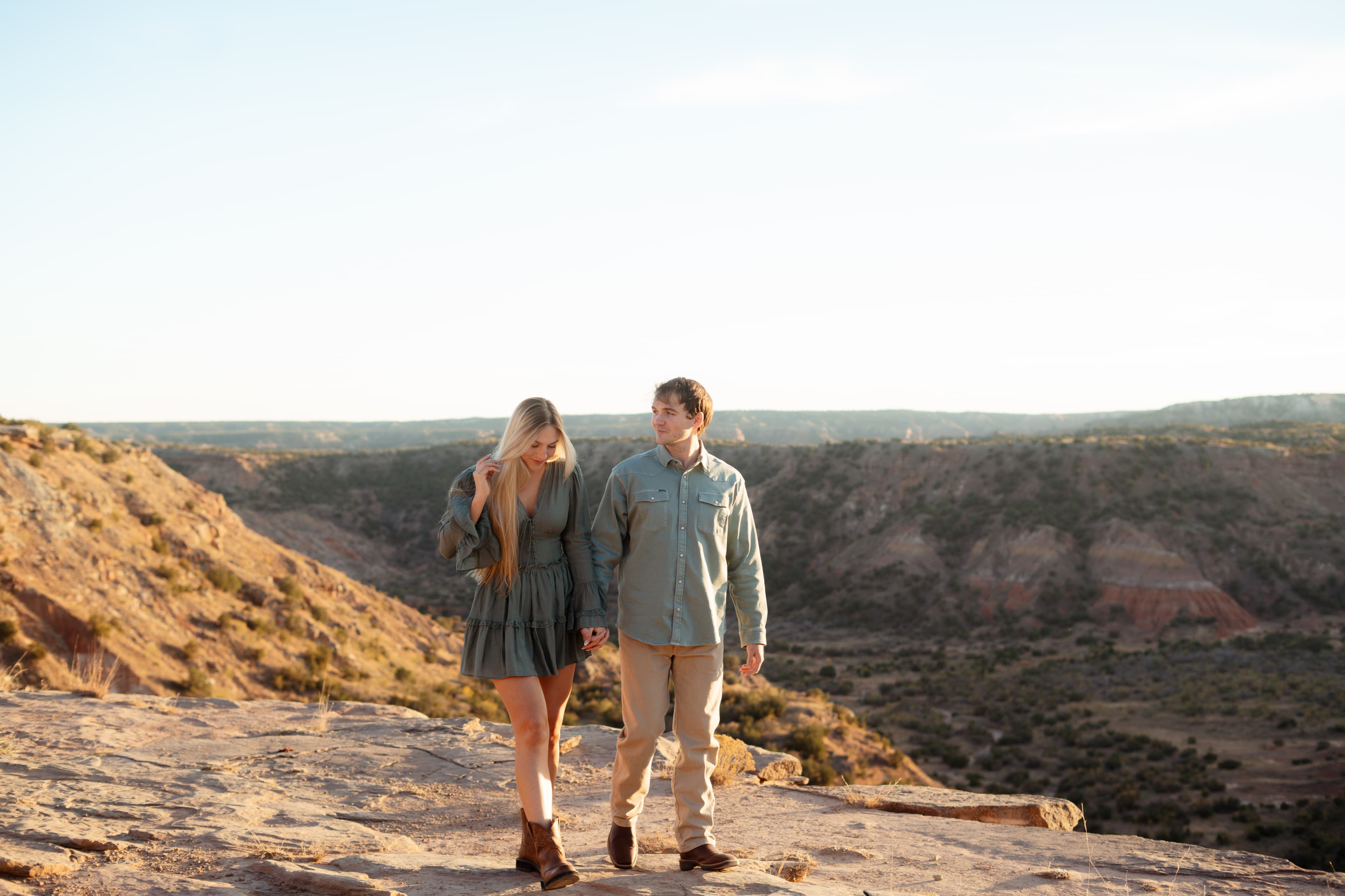Zane and Brynne walking at the canyon
